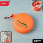 Plastic Round Multi-purpose Empty Storage Box With Keychain (1 Pc)