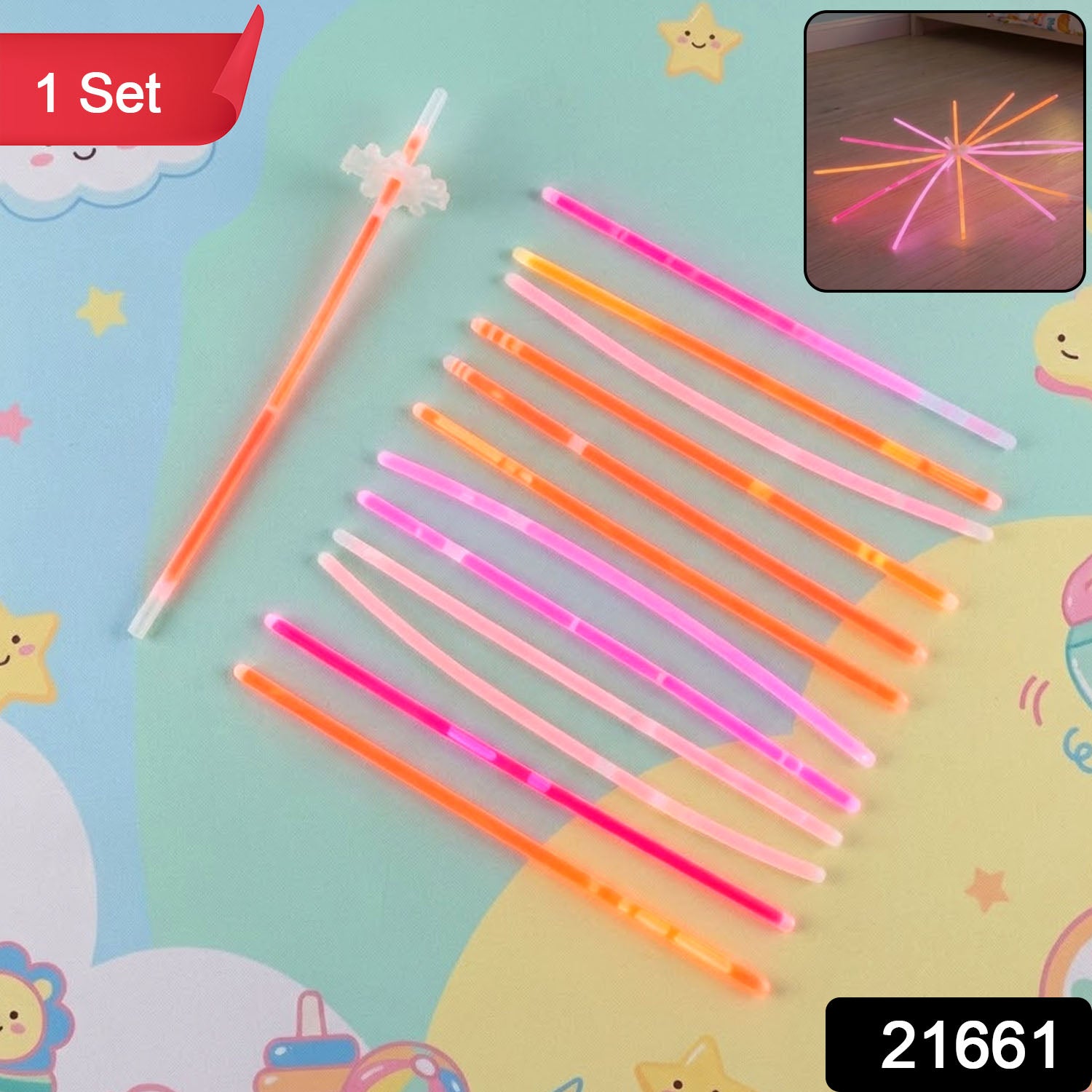 Dark Glow Chakdol Toy Set (1 Set  13 Glow Sticks)