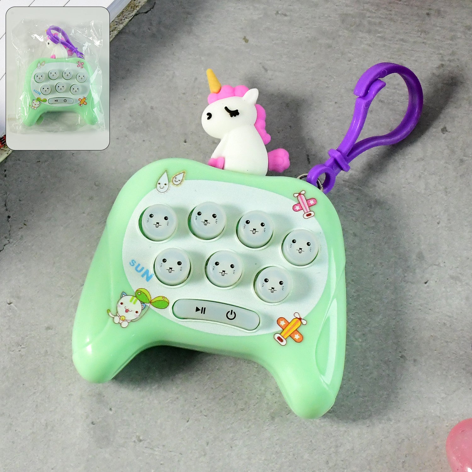 Cartoon Push-button Musical Keychain Toy - (1 Pc)