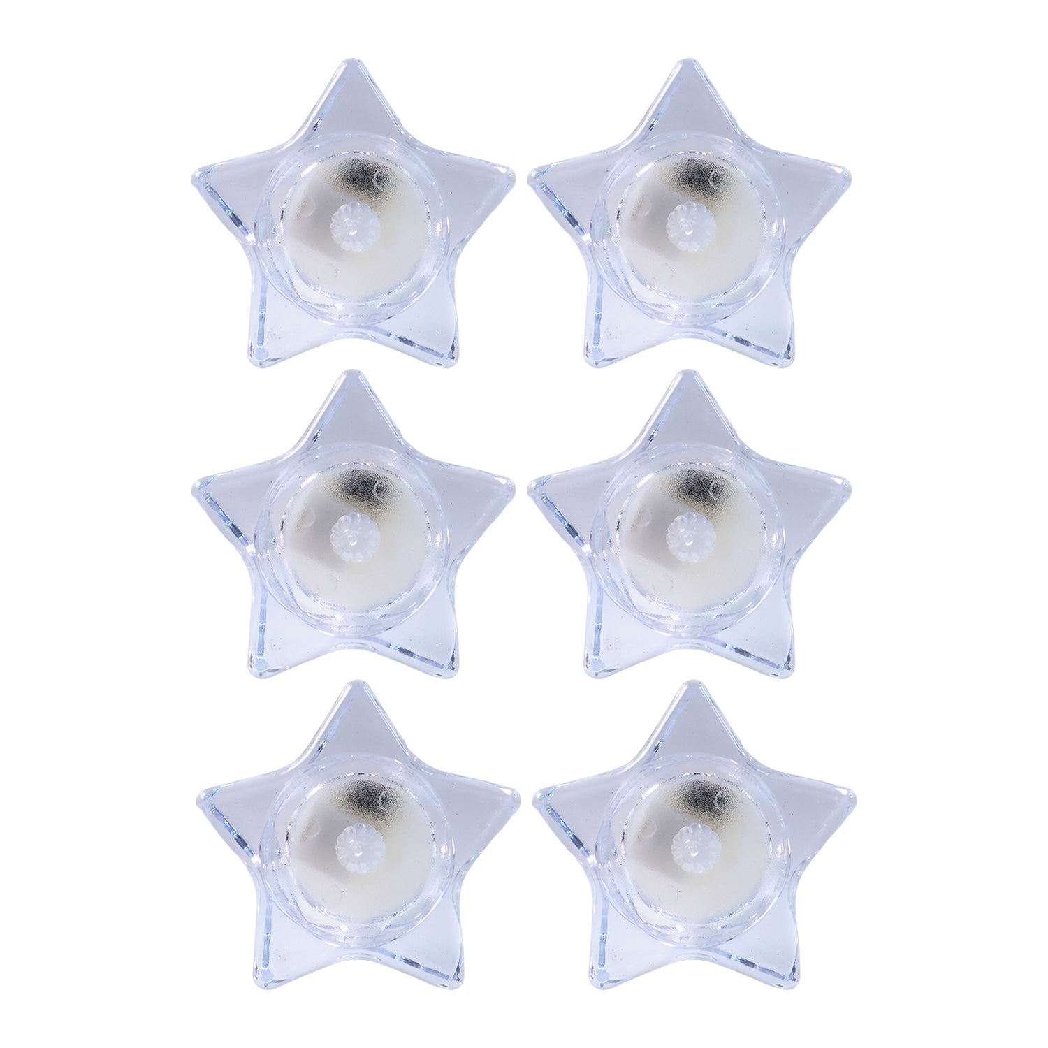 Flameless Star-shaped Led Candles (6 Pc  Set)