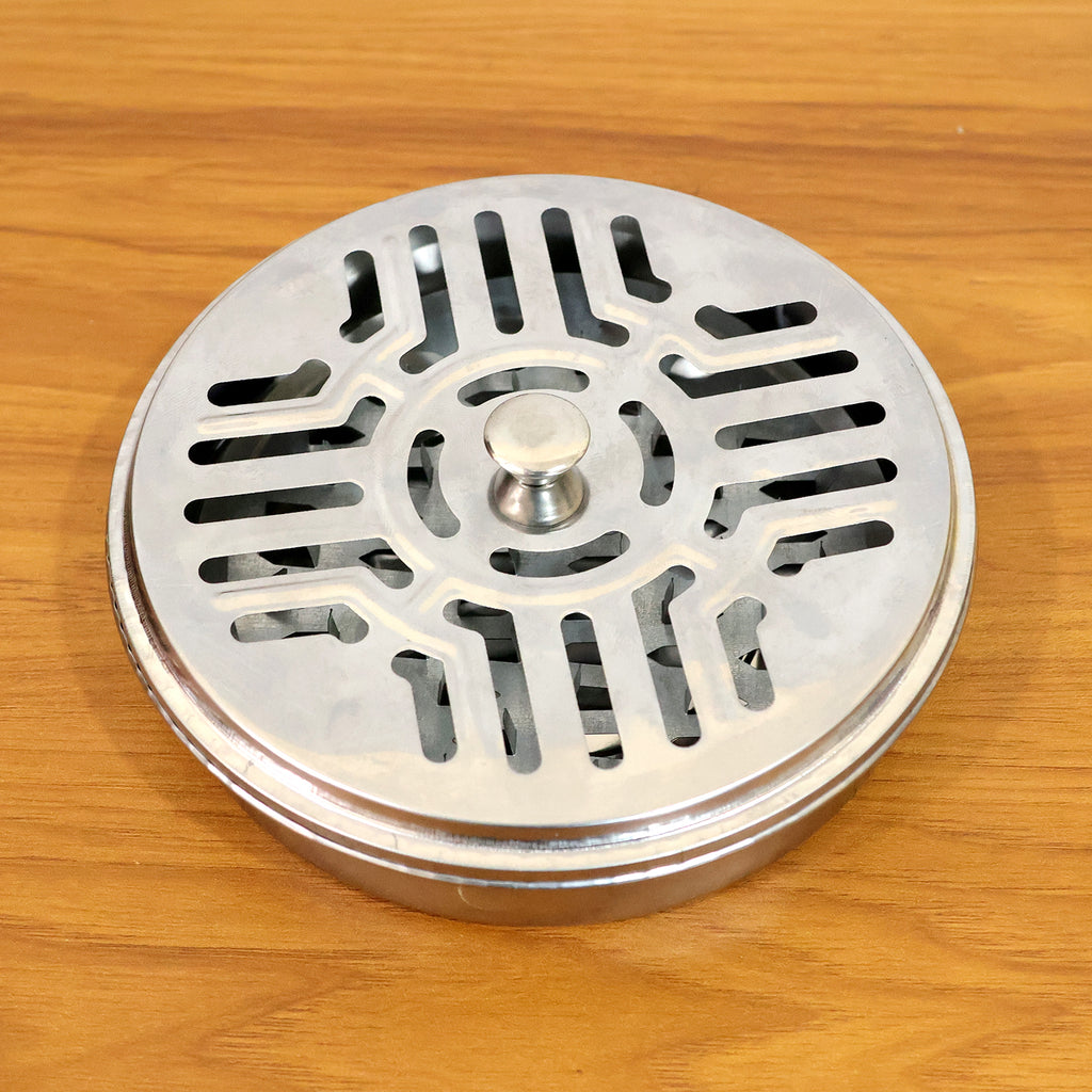 Stainless Steel Mosquito Coil Stand With Smoke Vent Lid (1 Pc)