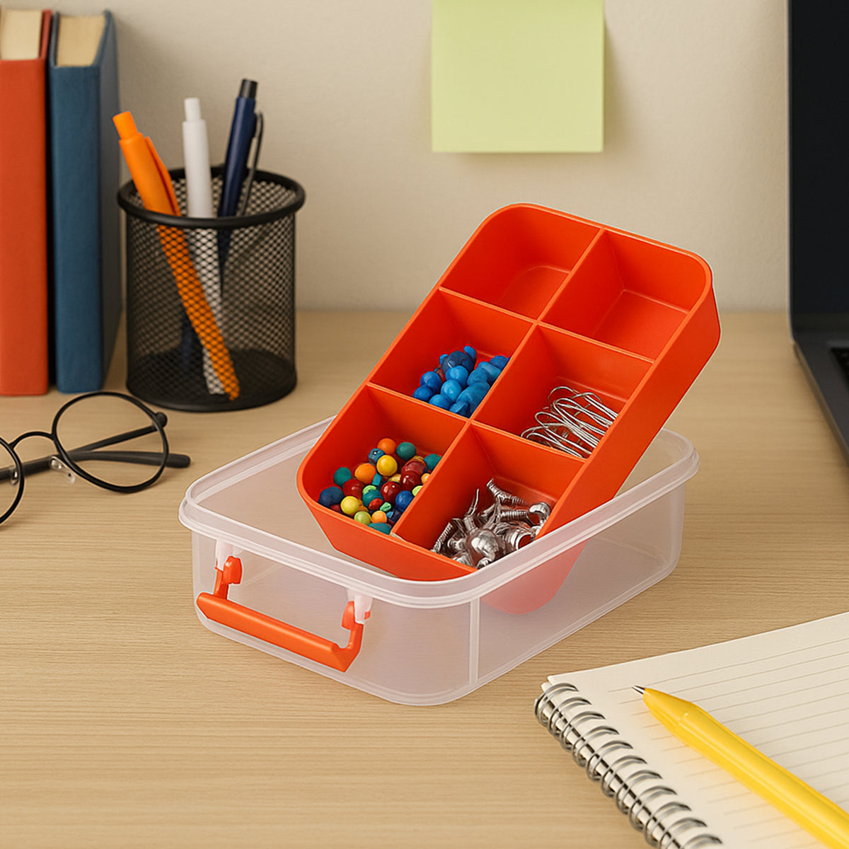 3-layer Multi-purpose Transparent Plastic Storage Carry Box With Handl ...