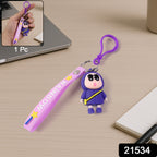 Cute Cartoon Character Silicone Keychain (1 Pc)