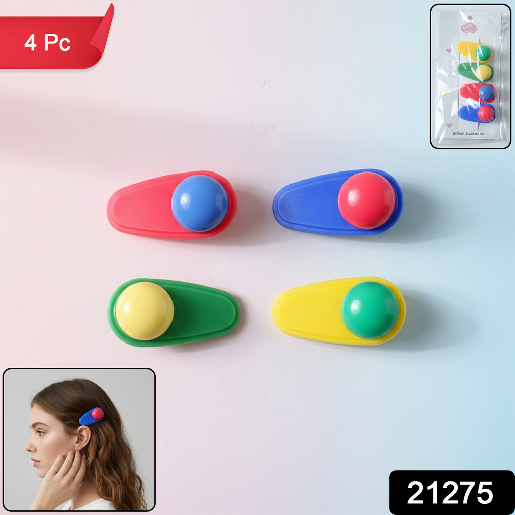 Decorative Snap Hair Clip Set (4 Pc)