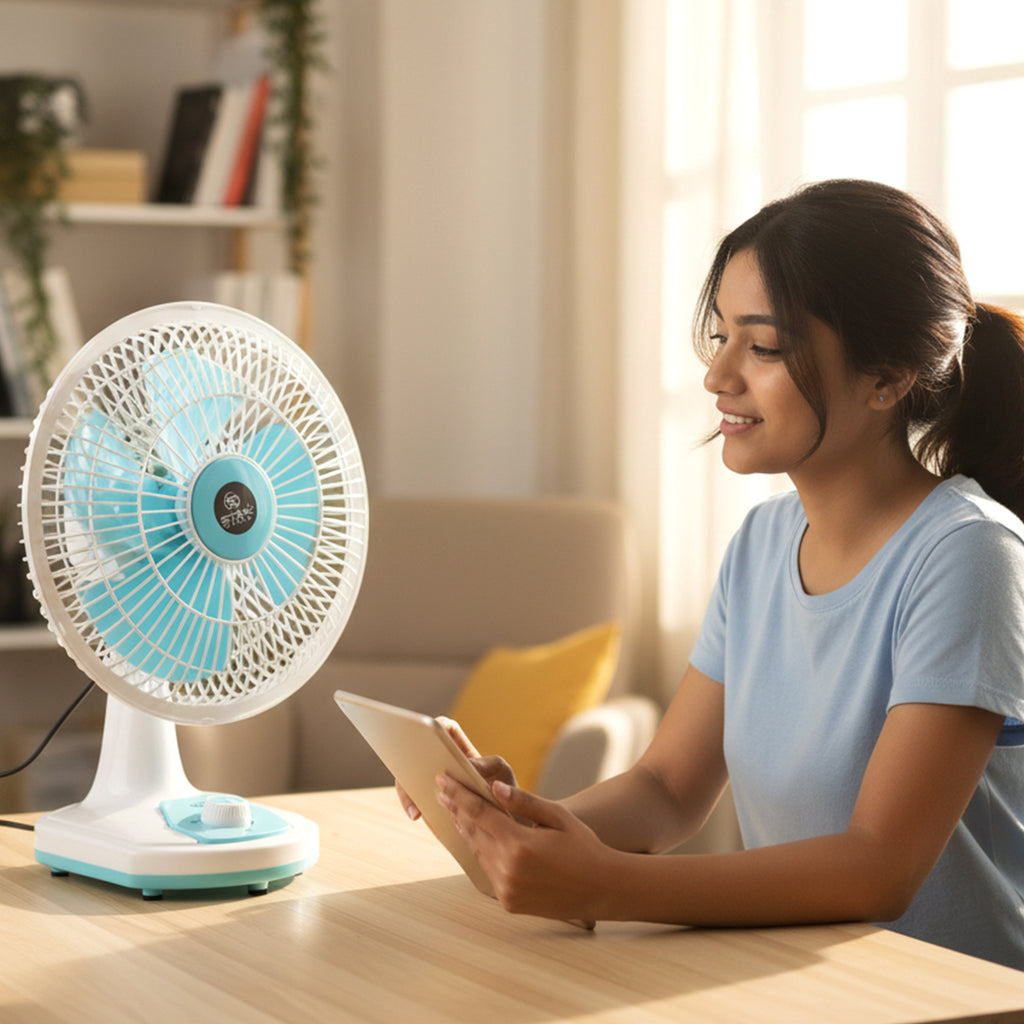 12v Dc Table Fan With Adjustable Speed Control And High Speed Airflow
