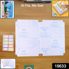 Premium Transparent Adhesive Book Cover Sheets (Mix Size  30 Pc)