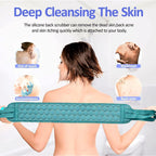 12928 Bath Shower Set Scrubber Loofah Sponge Pouf Bath Brush Extra Long Dual Sided Scrubber Long Lasting Deep Clean Super Soft Body Scrubber For Men Woman (2 Pcs Set)