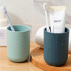 Multipurpose Wall Mount Toothbrush Holder Plastic Stand With 2 Cup  (1 Set)