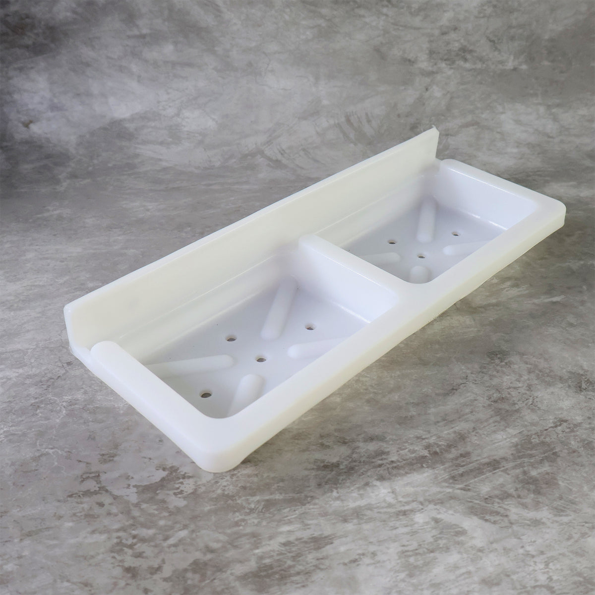 Wall Mounted Double Compartment Soap  Sponge Holder (1 Pc)