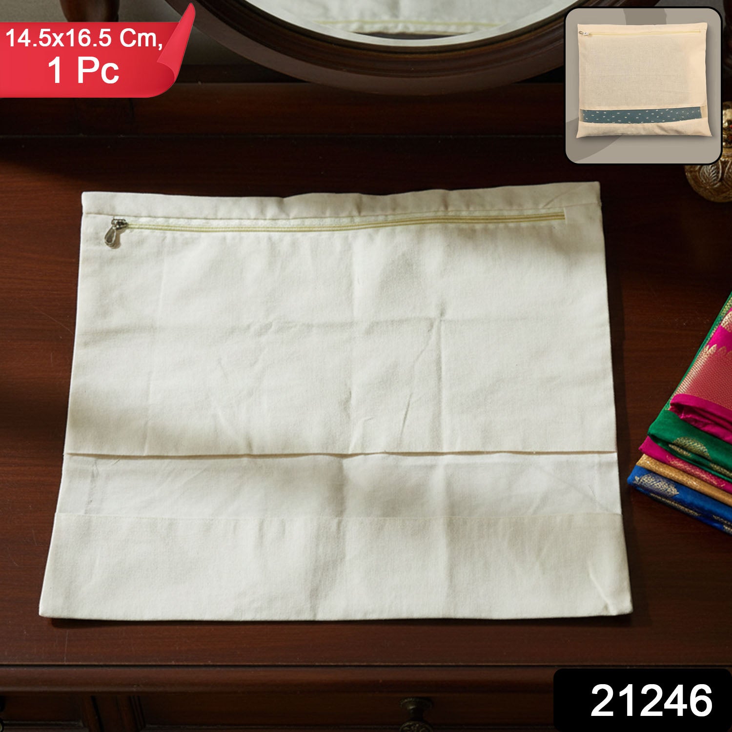 Zip Closure Saree Storage Bag (14.516.5 Cm 1 Pc)