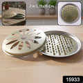 2 In 1 Metal Mosquito Coil Stand Cum Incense Burner (15x15 Cm 1 Pc)