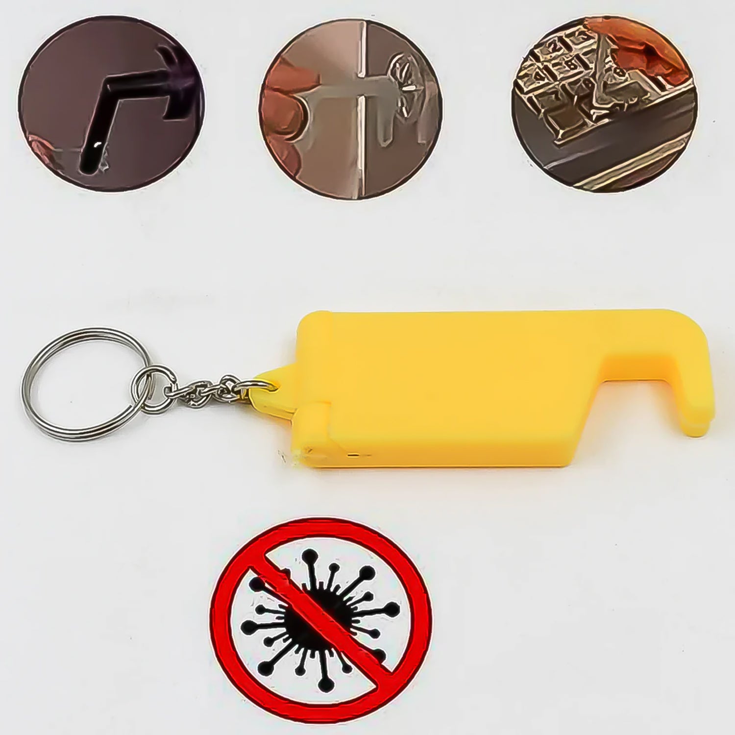 2 In 1 Plastic Keychain With Mobile Stand  Phone Holder (5 Pcs Set  Multicolor)