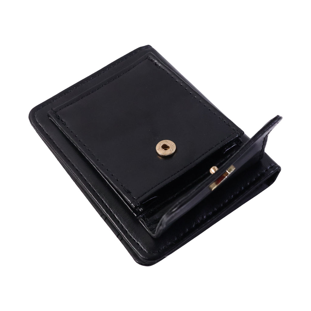 Compact Snap Button Card Holder Wallet (1 Pc)