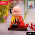 Red Solar Powered Sitting Buddha Statue (1 Pc  Medium)