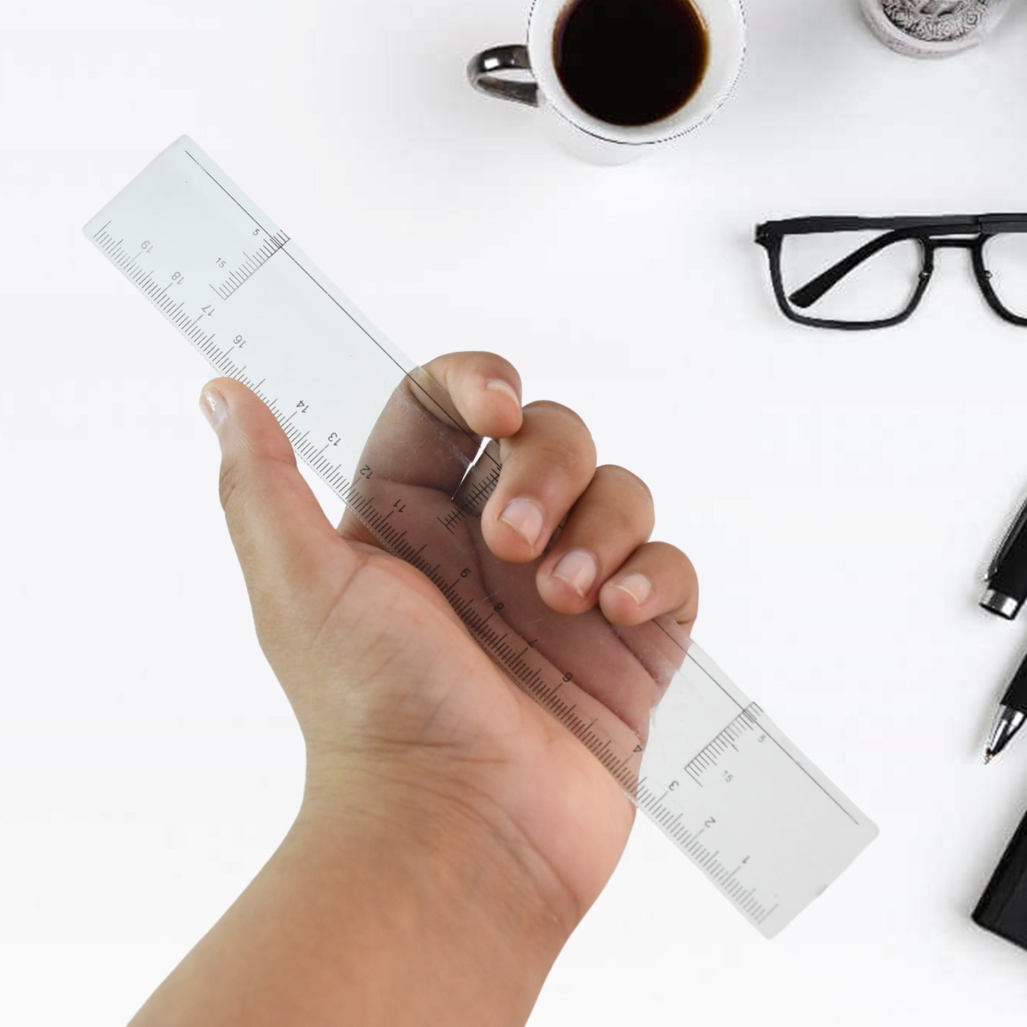 20 Cm Transparent Plastic Ruler (1 Pc)