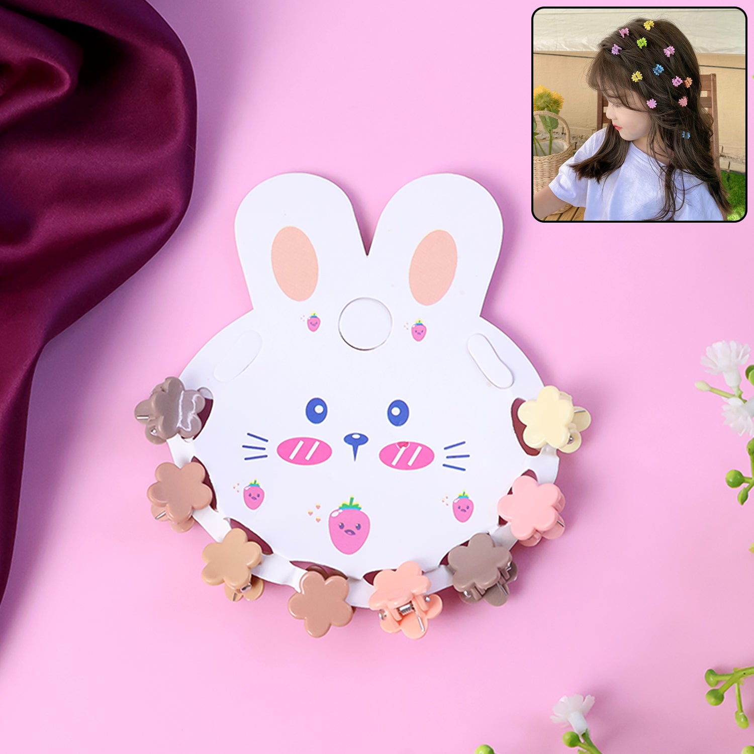 Premium Flower-shaped Mini Hair Claw Clip Set