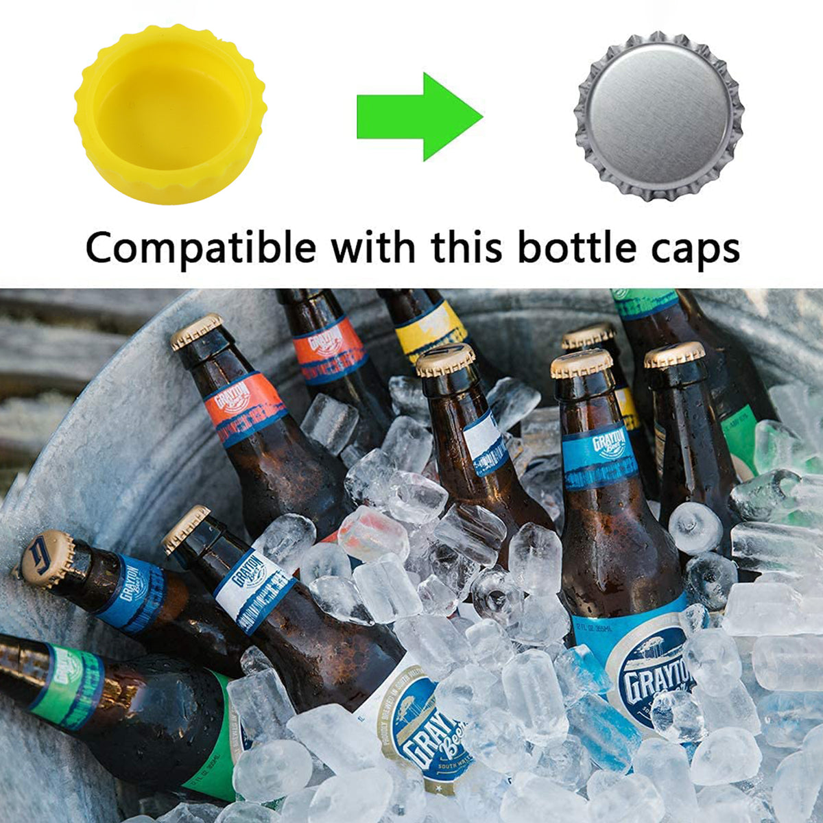 Reusable Silicone Bottle Cap Cover - (1 Pc)