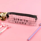 Plastic Transparent Pencil Pouch With Zipper (1 Pc)