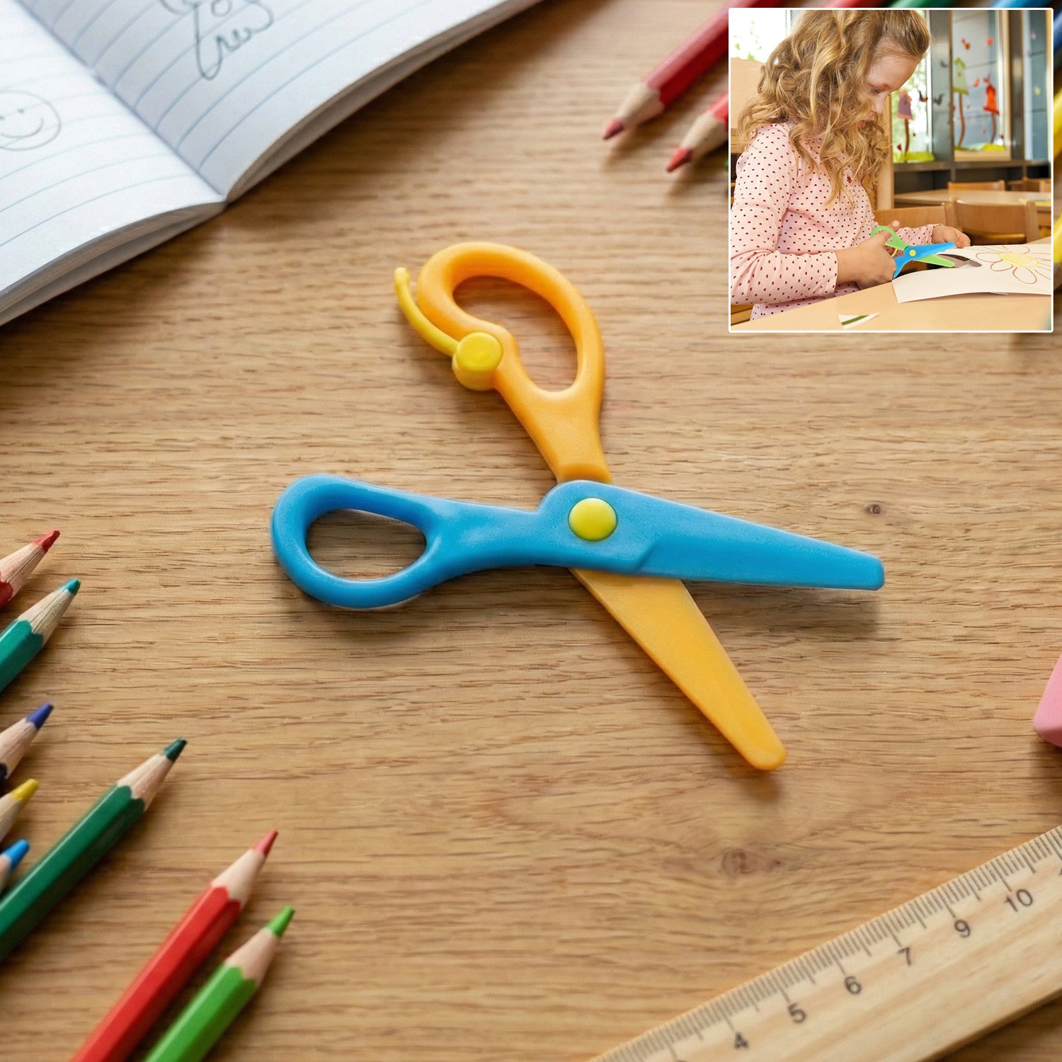 Child-safe Plastic Safety Scissors For Kids (1 Pc)