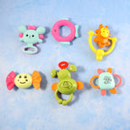 Play Cart Tiny Joys Rattle Toy Set  6-in-1 Baby Rattles
