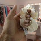 Stylish Fabric Hair Scrunchie With Bow Tie Design(1 Pc Mix Color  Design)