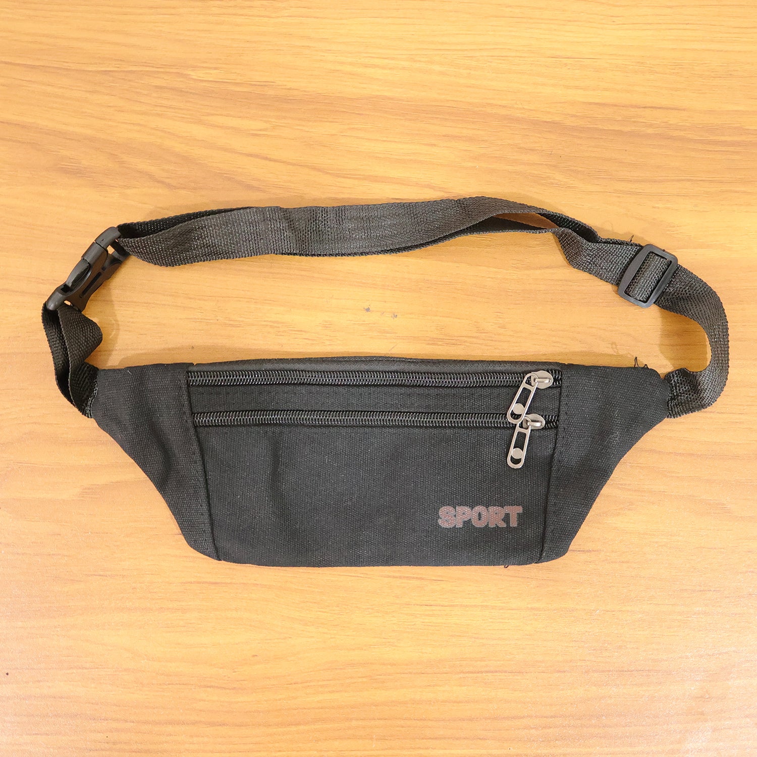 Classic Black Sports Waist Bag (1 Pc)